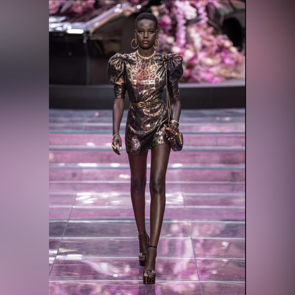 NEW $2,825 POP Animal PRINT VERSACE MINI LEOPARD DRESS 8 46 - Picture 4 of 16